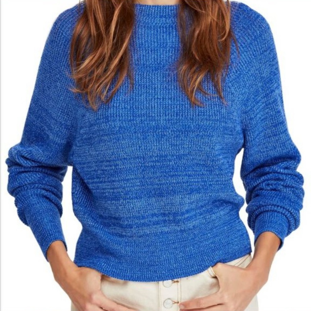 Free People Blue Turtleneck Sweater